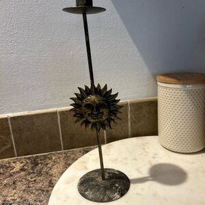 Sun Face Metal Candle Holder